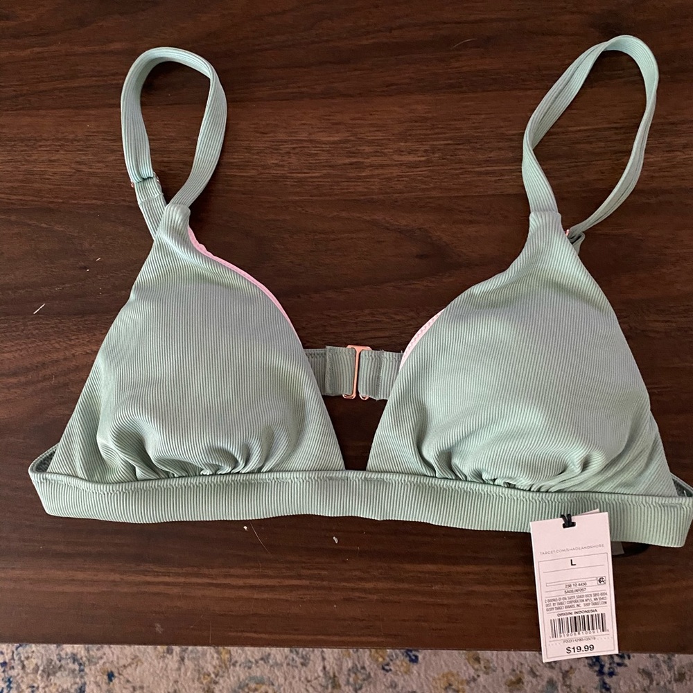 NWT shade and shore sage green swim top